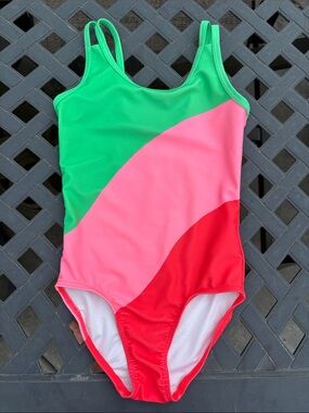 Old Navy Girls One-Piece Swimsuit in Green, Pink & Red, Watermelon, Size XS (5)